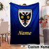 Custom Name Wimbledon Football Club Crest Throws Blanket Flannel Blankets for Couch Bed Gifts for Men Women Picnic blanket Christmas fan gifts