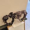 Creative Bownot Wide Hair Hoop Headwear Floral Printed Hairband Three-layer Bow Headband  for Gifts