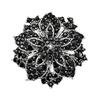 Brooch Pin Exquisite Anti-rust Silver Plated Rhinestone Round Blossom Flower Breastpin for Dating