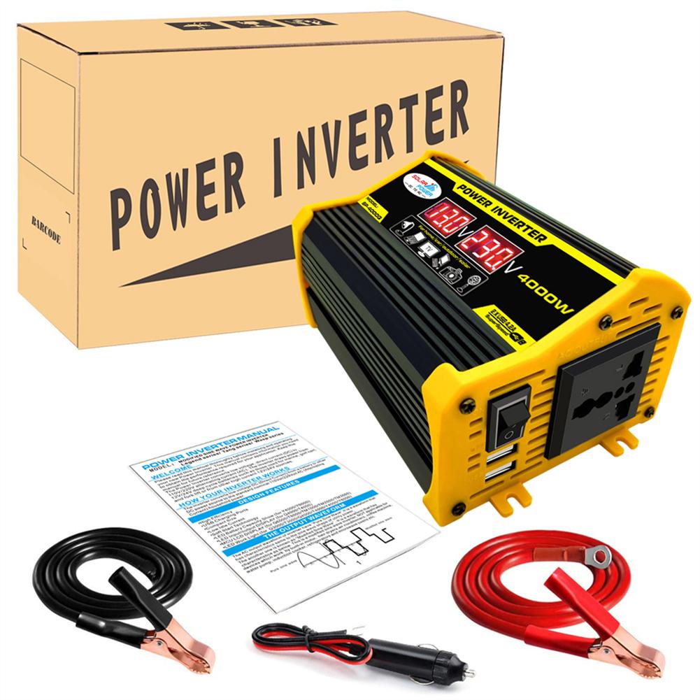 Voltage Transformer Car Adapter LED Display Car Inverter Dual USB Charger Converter Lightweight Auto Accessories
