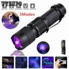Light 365 Nm Ultra Violet LED Flashlight Blacklight Inspection Lamp Torch Light UV Lamp Zoomable 3 Modes Ultraviolet Lamp