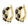 Серьги для женщин Ювелирные изделия Позолота 14K Pendientes Модные Круглые Кольца Прозрачная Мозаика Цирконий CZ Пусеты Серьга-гвоздик Ювелирное изделие