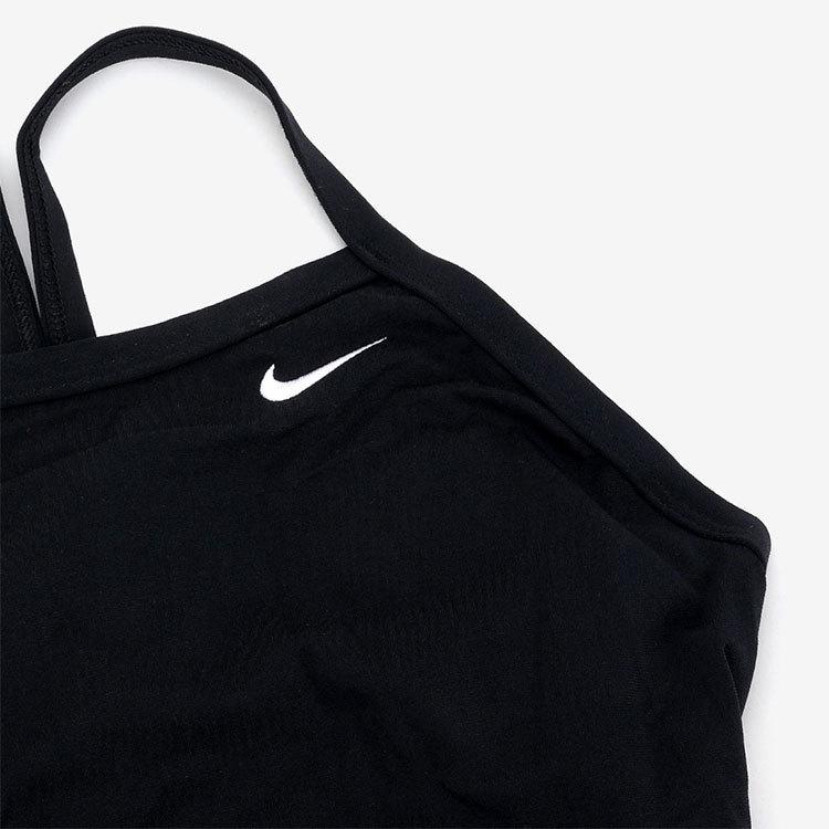 Nike Solid Color Logo Embroidered One-Piece Swimsuit Women swimsuits Black NESSA017-006