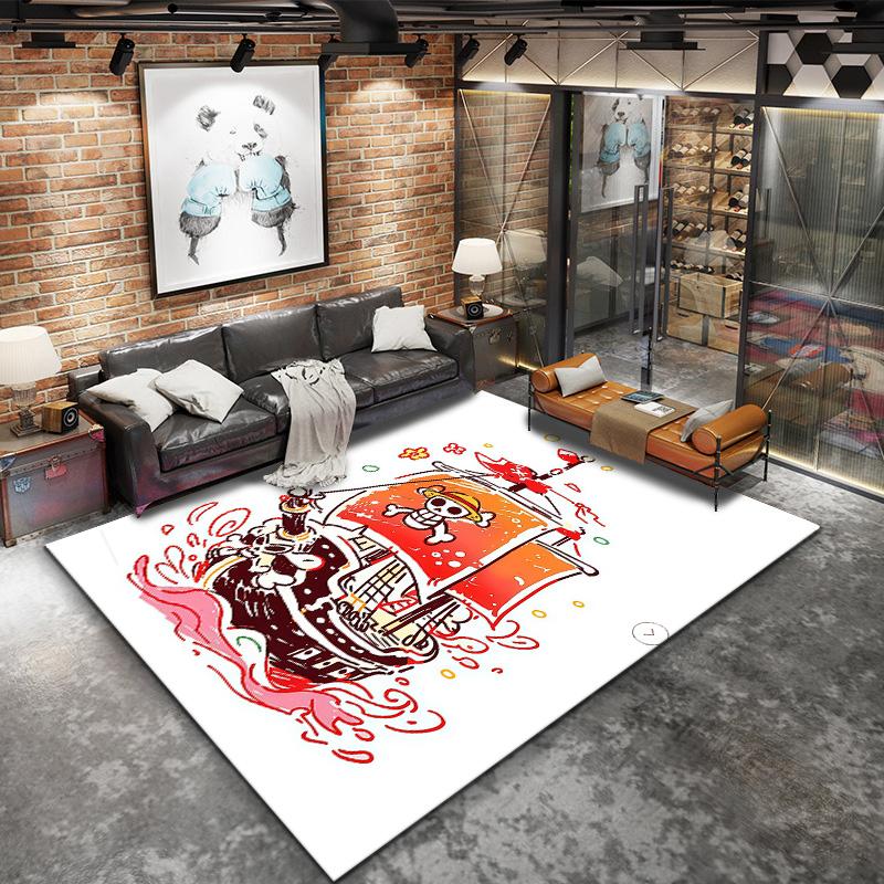 One Piece Jolly Roger Logo Carpet Rug For Living Room Bedroom Home Sofa Decoration,kids Play Nonslip Floor Mat
