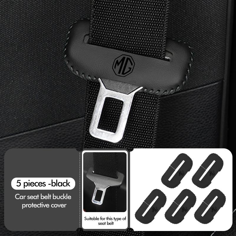 PU Leather Car Seat Belt Buckle Clip Cover Protector Anti-Scratch Case For MG Cyberster 3 5 6 7 ZS ES5 ONE HS 4 EV edw6