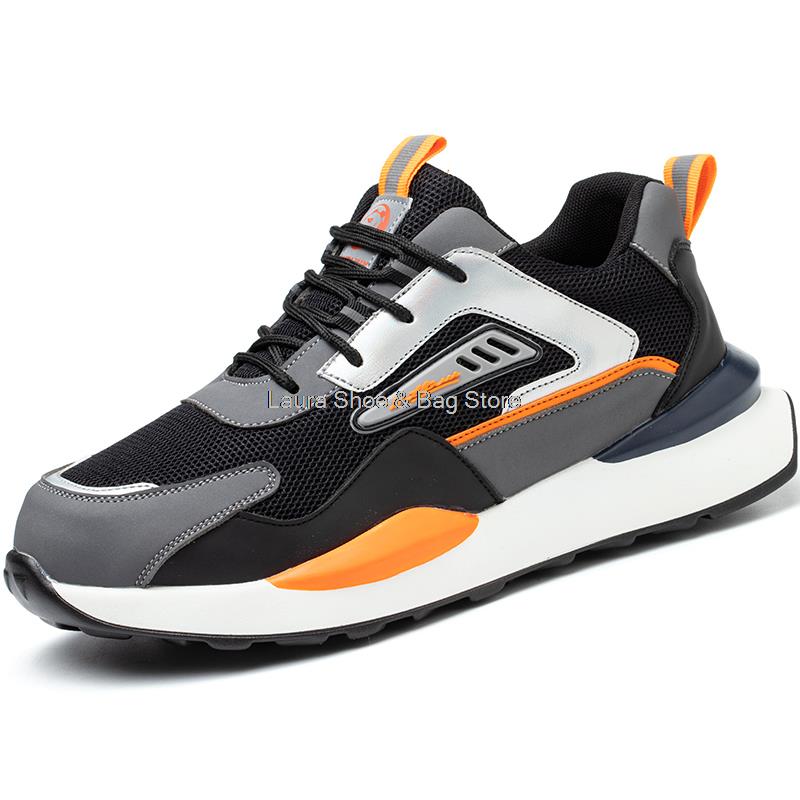 Модная мужская защитная обувь, модные рабочие кроссовки, стальной носок, защита от проколов, рабочие защитные ботинки, мужская рабочая обувь, кевларовые защитные ботинки, мужские