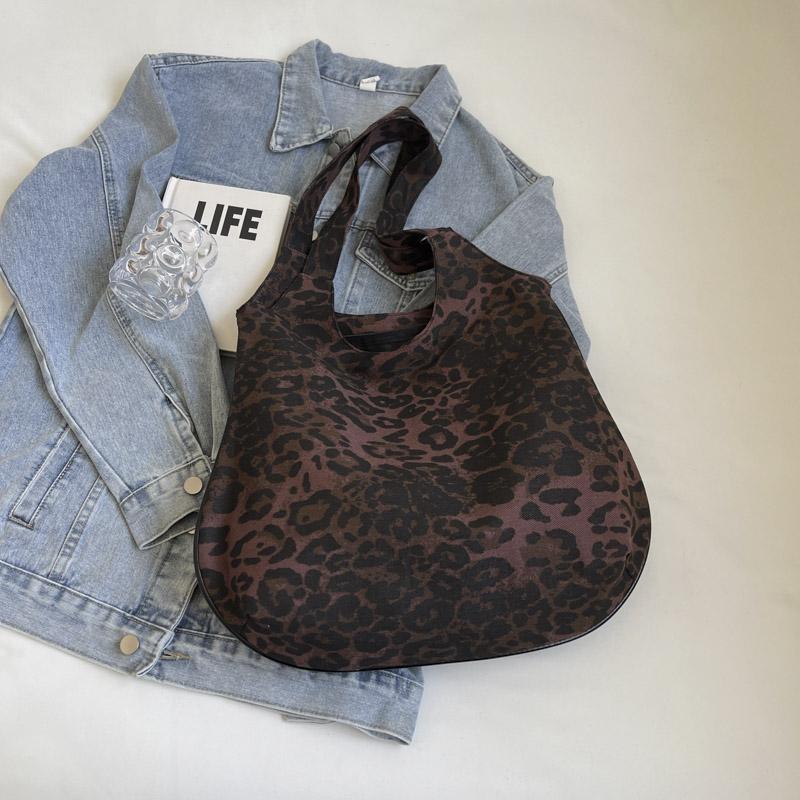 Сумка через плечо Сумка через плечо Сумка с леопардовым принтом Женская сумка для покупок большой вместимости