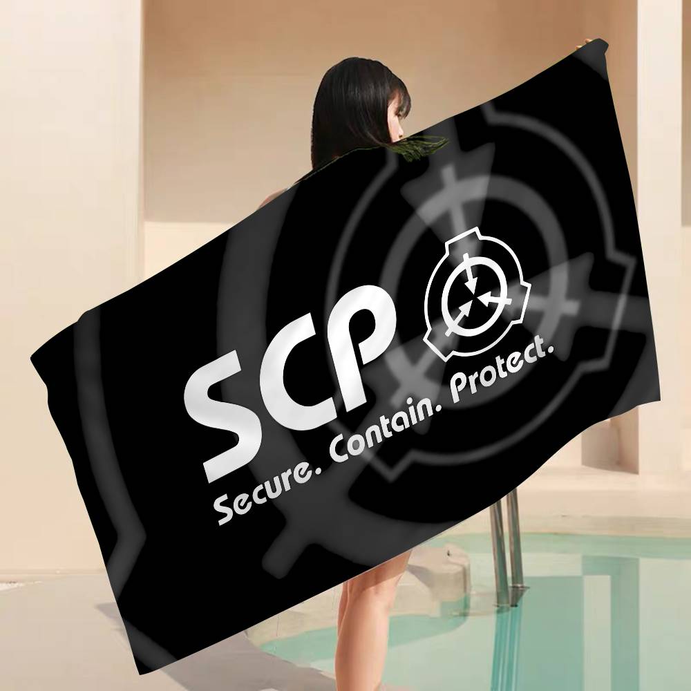 Популярный винтажный логотип S-SCP foundation Микрофибровое одеяло Быстросохнущие пляжные полотенца Большой размер Печать Супервпитывающее полотенце для бассейна