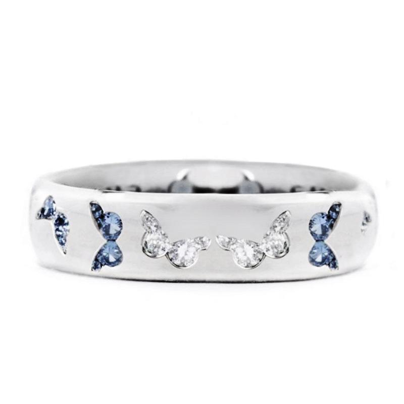 Изысканное кольцо женское кольцо с цирконом многоцветное полное кольцо с узором бабочки простое кольцо ювелирное изделие