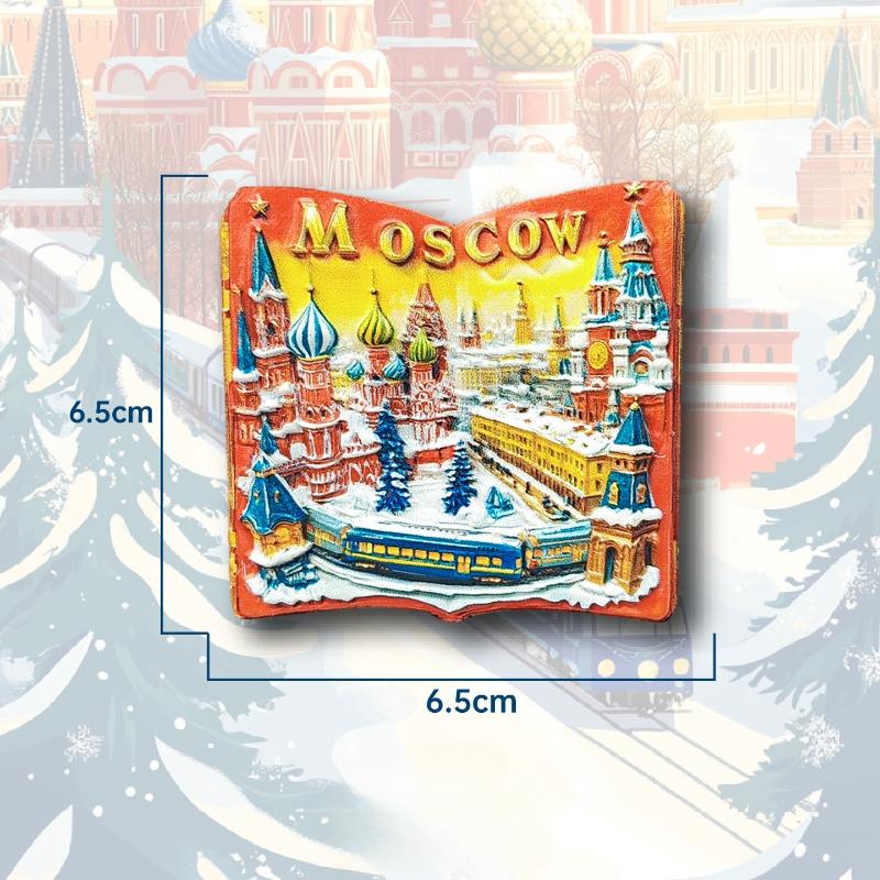 Магниты-наклейки на холодильник «Московская корона и сказочный замок» Российский сувенир на память о поездке Декор для дома Уникальный литературный подарок
