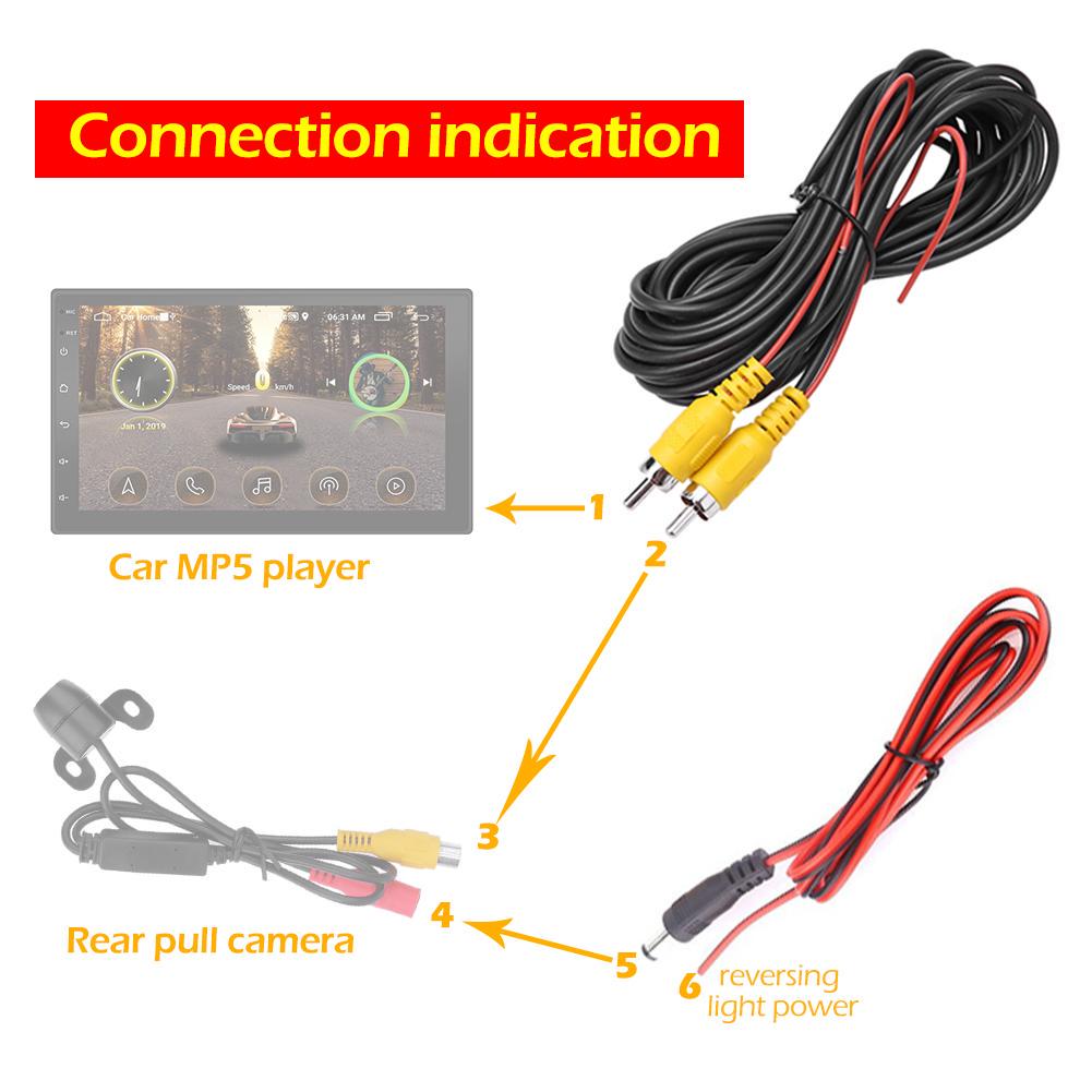 Видеокабель RCA длиной 6 м для камеры заднего вида автомобиля, парковочной камеры заднего вида