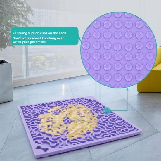 Коврик для медленного кормления собак, силиконовая подушка для лизания с присоской, коврик-головоломка с кормом для домашних животных, коврик для медленного кормления собак и кошек