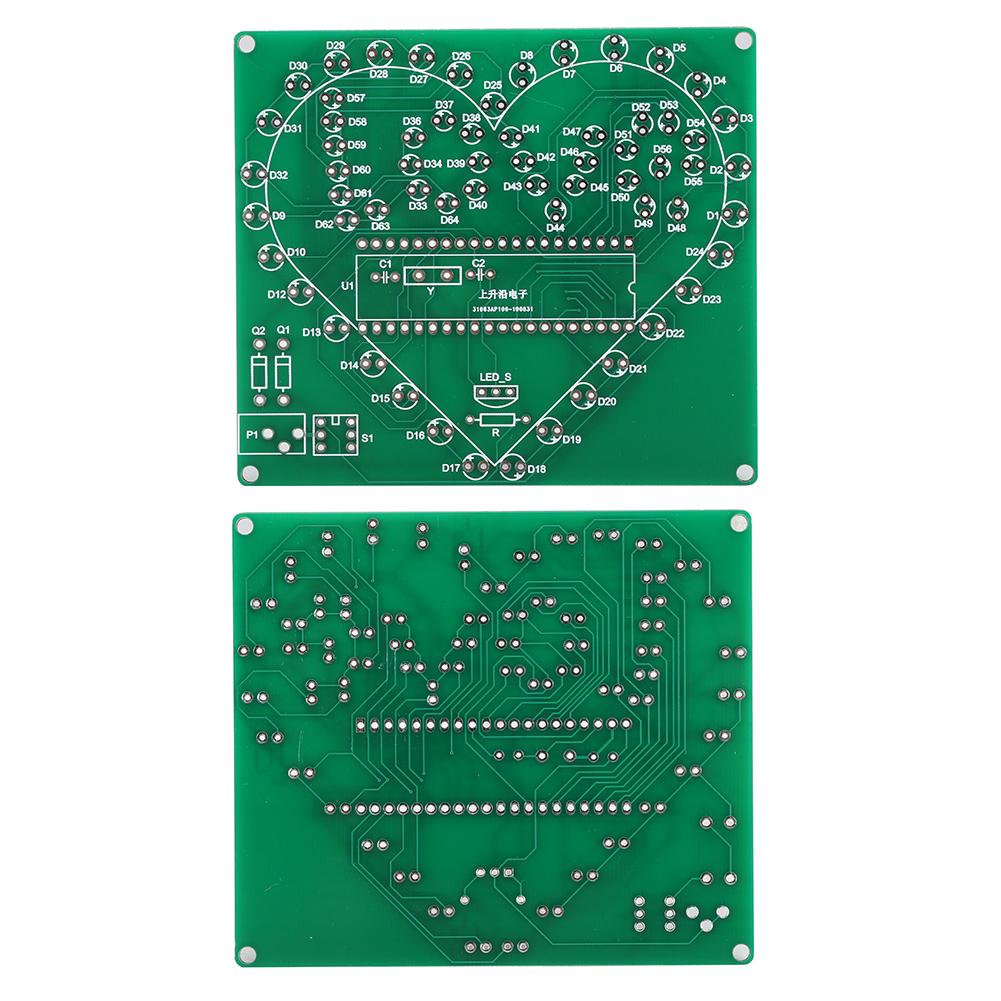 STC51 Single Chip DC4.5-5V Remote Control Heart Shaped LED Light Kit with 2mmTransparent Acrylic