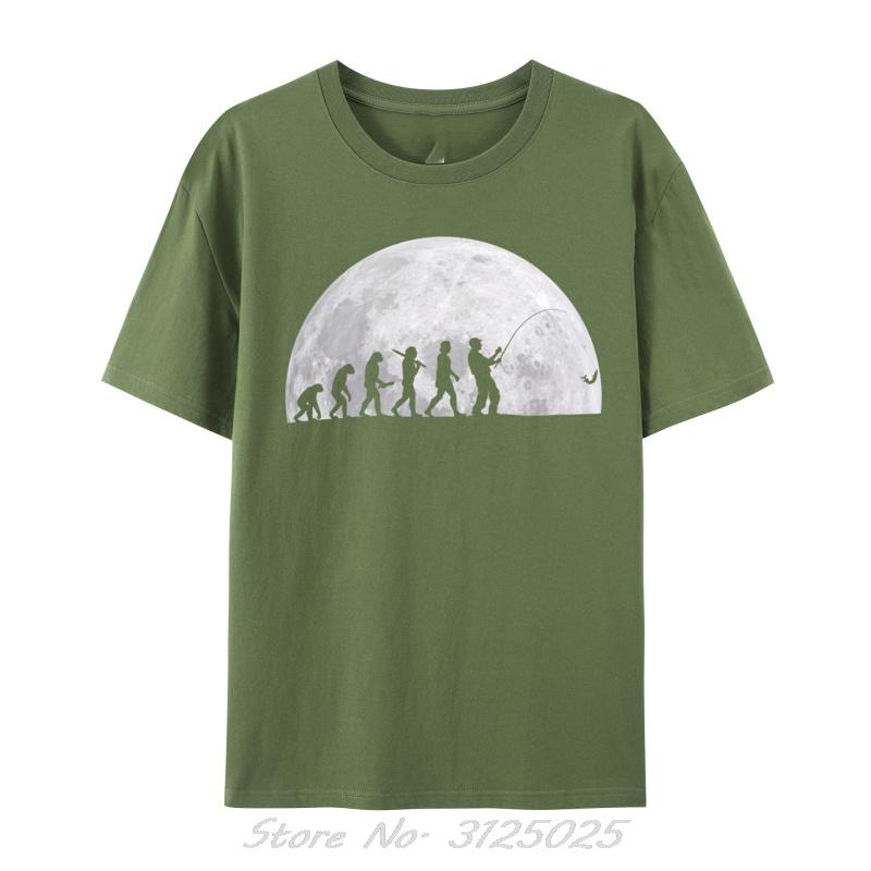 Fishing Evolution Rod Moon FisherUnisex Funny Fishing Idea Classic Newest Oversized Unisex Tops TShirts Unisexs Clothing Streetwear