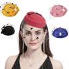 Party Retro Hairclip Bowknot Veil Bridal Headdress Womens Vintage Hat Fascinator Hair Pillbox Hat