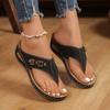 Fashion New Summer Wedges Flip Flops Women 2025 Clip Toe Non-Slip Platform Slippers Woman Lightweight Med Heels Casual Beach Shoes