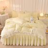 Princess Wind Washed Cotton Four-piece Chiffon Lace Quilt Cover Bed Skirt Bedding