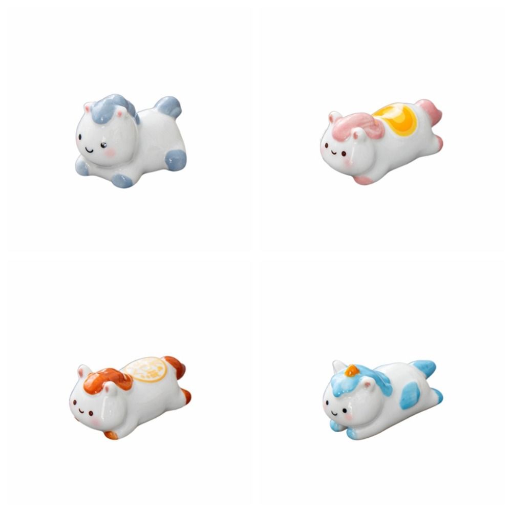 Cartoon Horse Chopstick Rest Ceramic Spoon Rack Holder Simple Chopstick Rack Sushi Bar