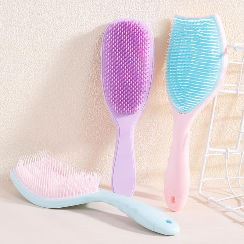 1pc Dual-Color Detangling Hair Brush, Scalp Massage Styling Comb for Women, Normal Hair Type Finishing Comb for Easy Cleaning