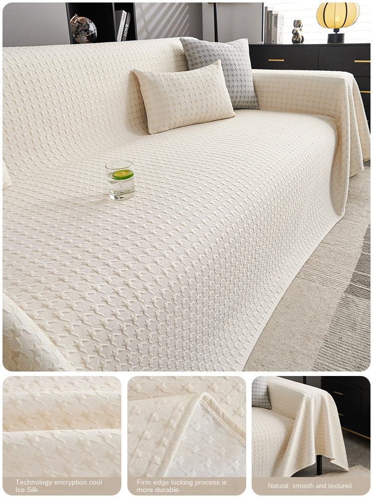 Sofa Cover Summer Universal Non-slip Sofa Mat Cool Feeling Mat Cushion Black Sofa Towel Couch Slipcover for Living Room