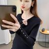 Knitted Bottoming Shirt Women's New Slim-fitting and Thin Solid Color Round Neck Pullover Top