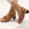 Модные женские босоножки 2024 летние босоножки на каблуках Chaussure Femme Peep Toe сандалии на платформе ретро средний каблук сандалии обувь женская