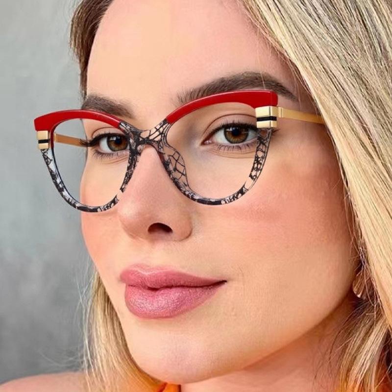 Vintage Cat Eye Anti Blue Light Optical Lens Glasses Women Luxury Myopia Customize Prescription Photochromic Eye Glasses Frames