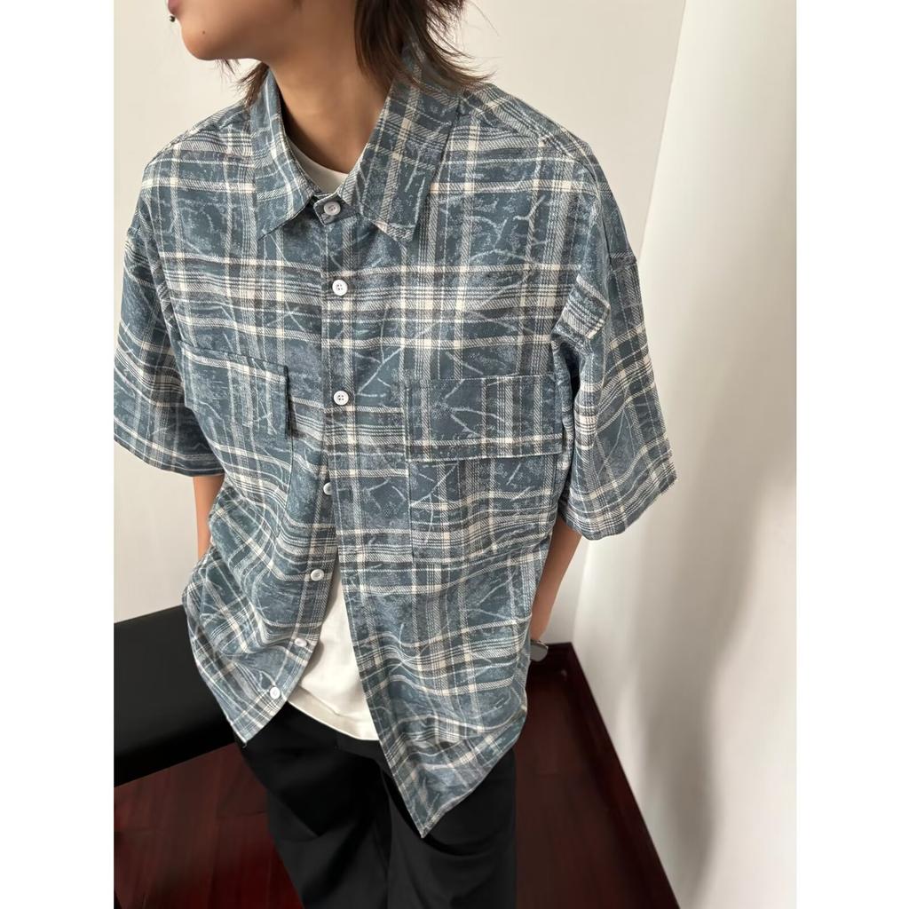 Летняя новая повседневная рубашка с рукавами пять четвертей, свободная рубашка большого размера с короткими рукавами для мужчин и женщин