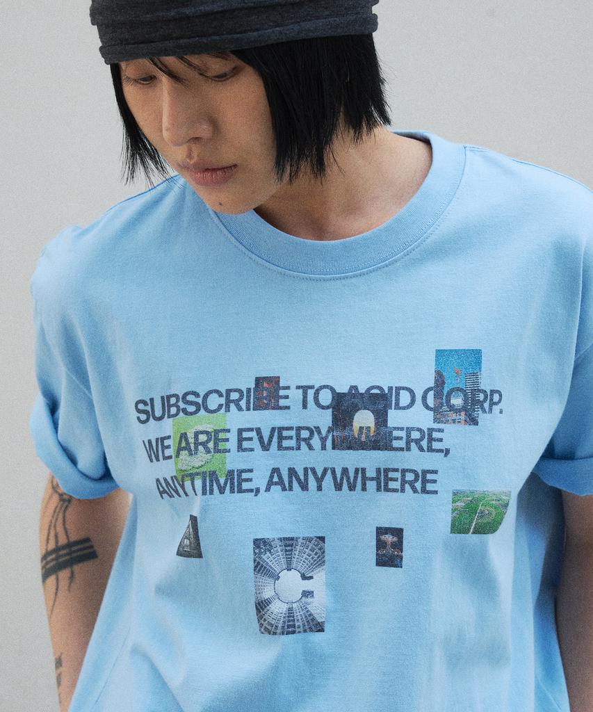 SLOWACID Photodump Short Sleeve T-Shirt [Sky Blue]