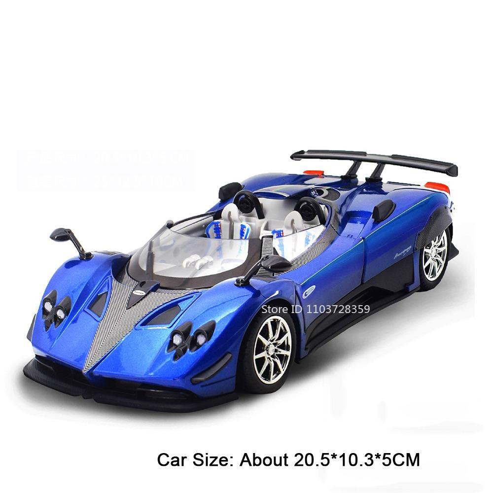 1:24 модели игрушечных спортивных автомобилей Pagani Huayra Zonda, литые из сплава, мини-суперкары, со звуком и светом, открывающиеся двери, инерционный механизм, подарки для мальчиков