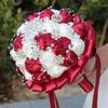 Wedding Bouquet for Bride Satin Artificial Flower Bridal Bouquet with Rhinestones Faux Pearls Bridesmaid