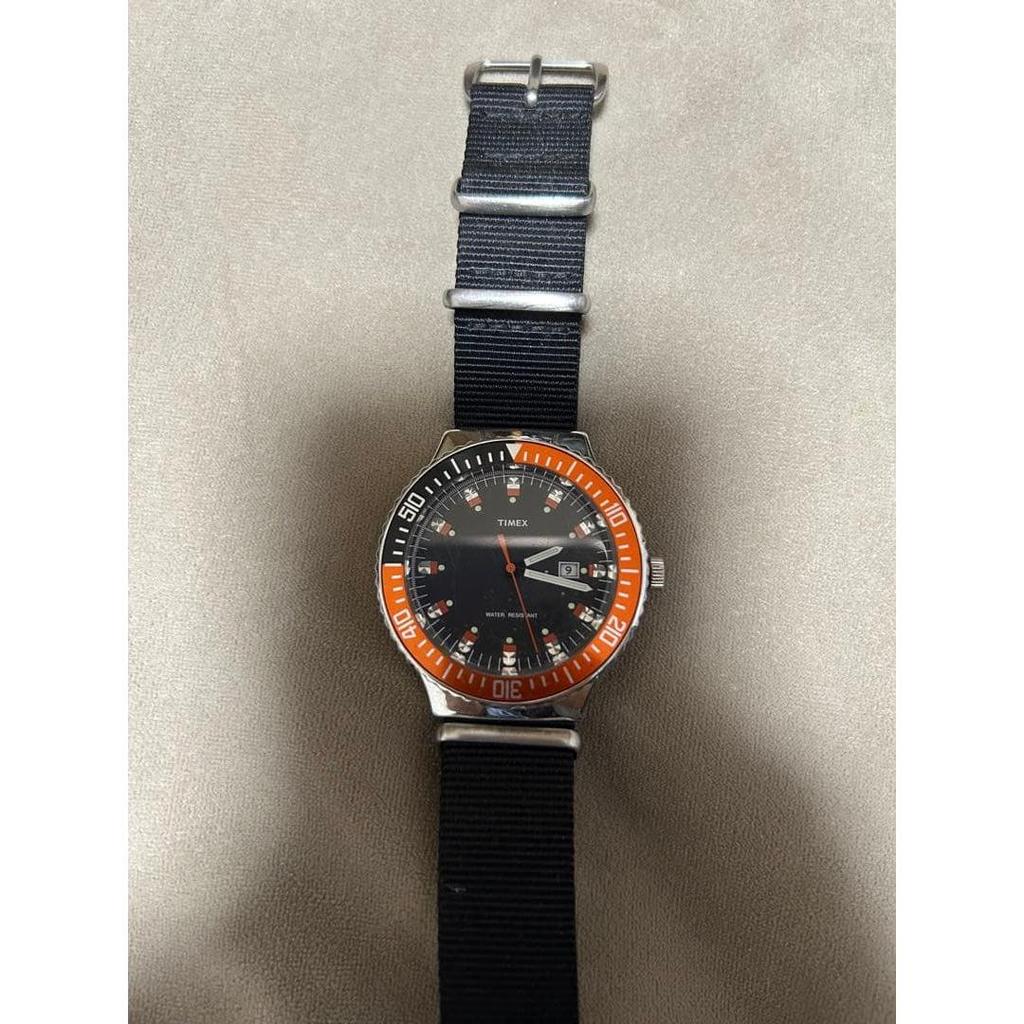 Подержанные дайверские часы TIMEX (Оранжевый безель) Мужские часы
