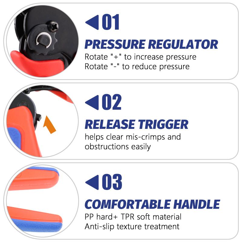 Инструмент для щипцов проводов, щипцы для изолированных клемм с храповым механизмом для проводов 23–13 AWG, доступны для изолированных нейлоновых разъемов и разъемов электрических проводов