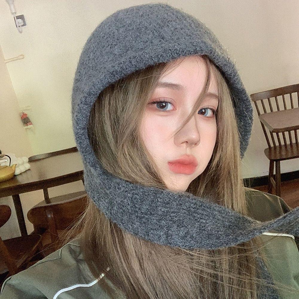 Утепленный Теплый Корейский Инс Капюшон Шарф Ветрозащитная Защита Ушей Шапка Балаклава Осень и Зима