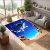 Astro bot Printed Crystal Velvet Area Rug, Soft Anti-Slip Water Absorbent Floor Mat for Living Room Bedroom