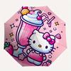 1 шт. Зонт-молочный коктейль Hello Kitty с пластиковой ручкой, подходит для всех сезонов, для дома, путешествий, на открытом воздухе Sanlio044