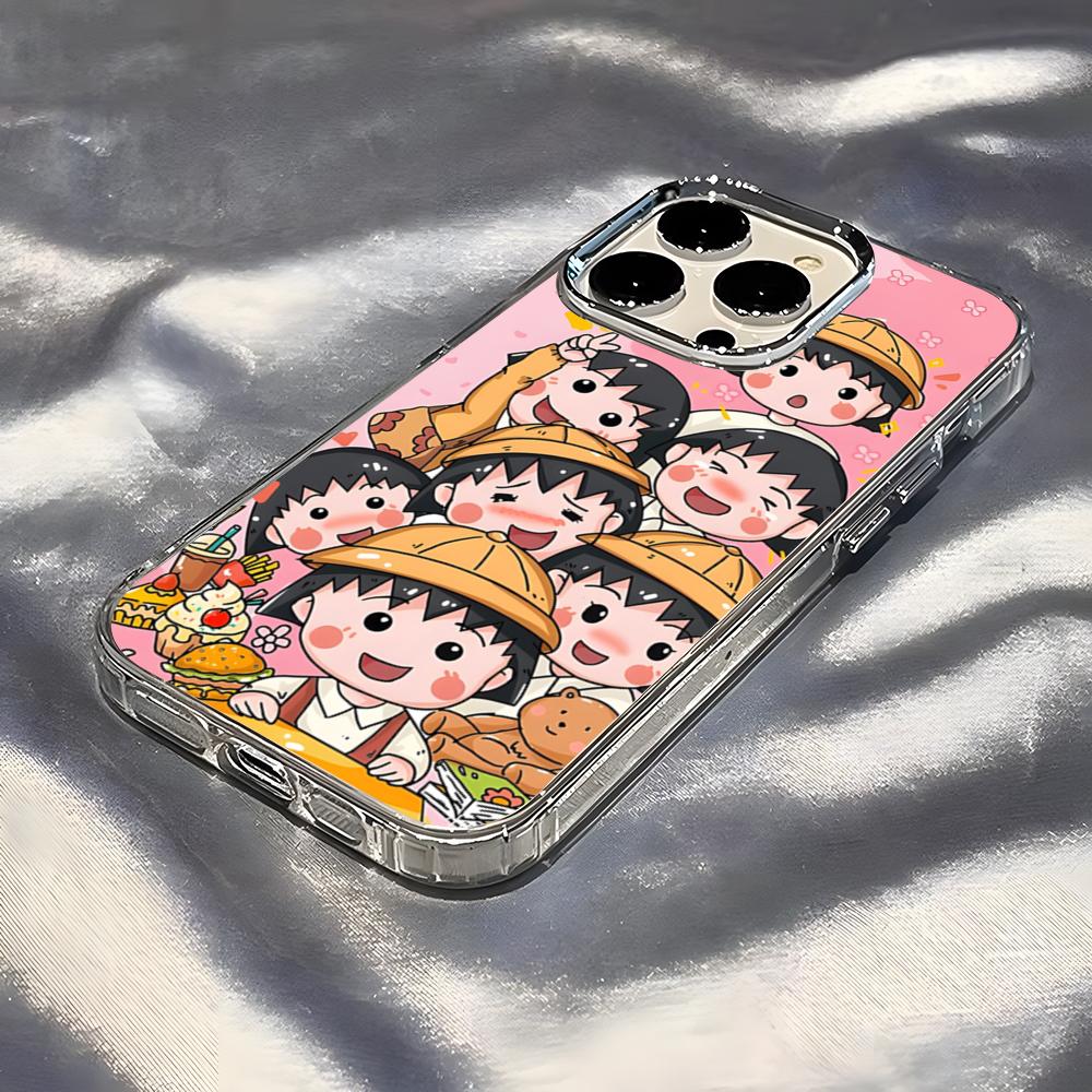 Chibi Maruko-chan Phone Case For IPhone 17 Pro Max 16 15 14 Pro Max IPhone 13 Pro Max 11 Plus Transparent Cover