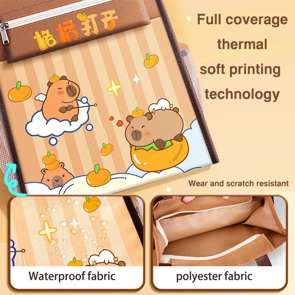 Large-capacity Tote School Bag Capybara Art Storage Bag Cartoon A4 File Bag Learning supplies