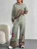 Bohemian Style European And American Autumn And Winter Casual Long-Sleeved Suit Women'S Hooded Sweater Trousers Suit