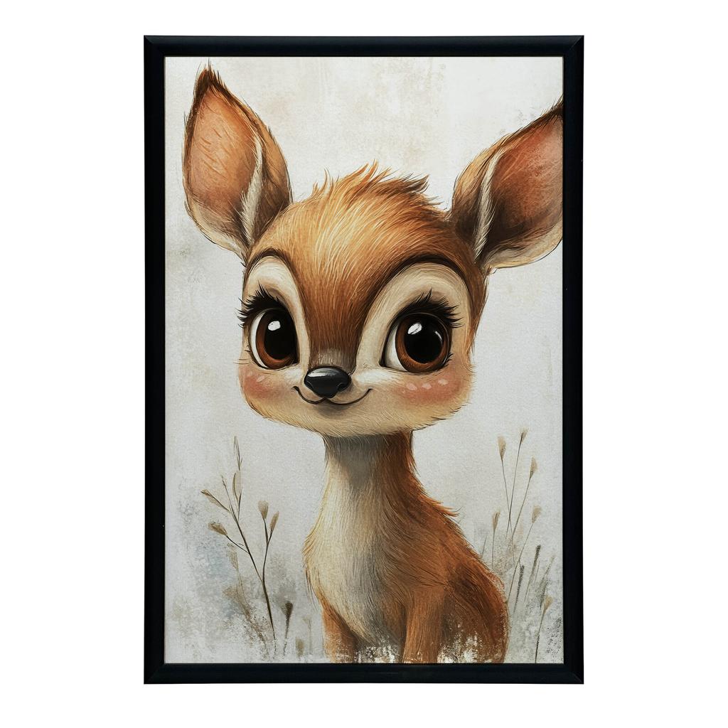 Mały Jelonek Z Wielkimi Oczami Mały Jelonek Z Wielkimi Oczami, 70X100 Cm, Bez Ramy, Płótno Premium Na Blejtramie
