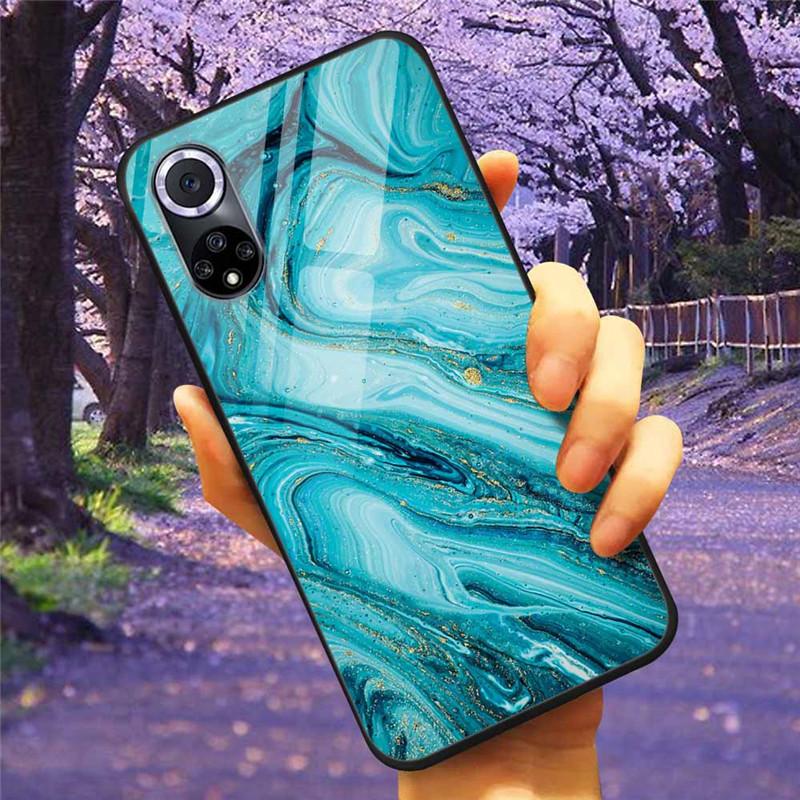 Чехол для Honor 50 Pro Закаленное Стекло Звездный Мрамор Жесткая Задняя Крышка для Телефона Huawei Honor 50 Чехлы Honor50 Защитные