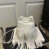 Large Capacity Tassels Bucket Bag Retro Texture Shoulder Pouch Drawstring PU Bag  Storage