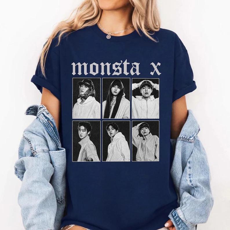 Горячая Распродажа Винтажная Футболка Monsta X Мировое Турне Унисекс Y2K Готическая Хлопковая Уличная Одежда Оверсайз Футболка С Коротким Рукавом Повседневная Одежда