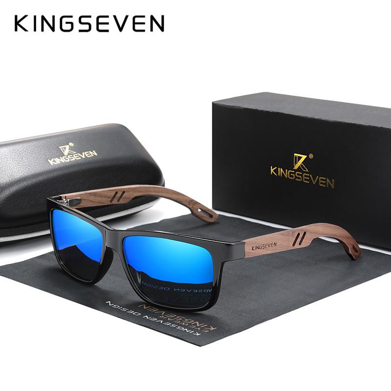 Kingseven Брендовый дизайн TR90 + ореховое дерево, солнцезащитные очки ручной работы, мужские поляризационные очки, аксессуары, солнцезащитные очки с усиленным шарниром
