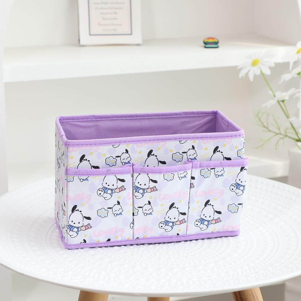 Hello Kitty Kuromi Pochacco Pattern Multi Pocket Foldable Desktop Storage Box For Bedroom And Office Organization