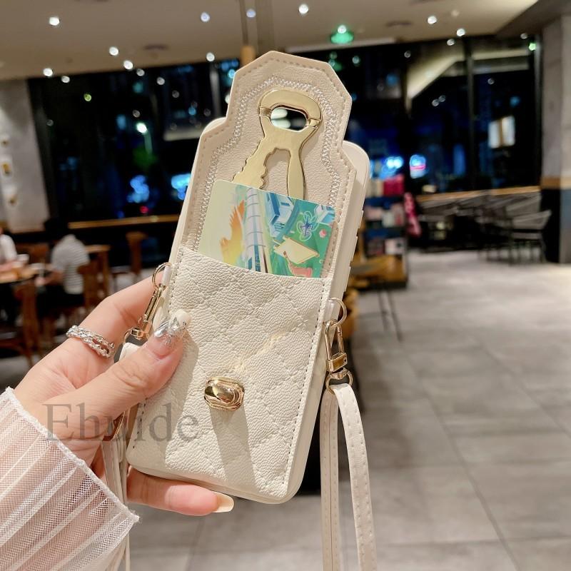 Wallet Case for iPhone 16 15 Pro Max 14 Plus 13 12 Mini 11 Pro X XS Max XR 7 8 Crossbody Strap Lanyard Leather Bag Card Cover