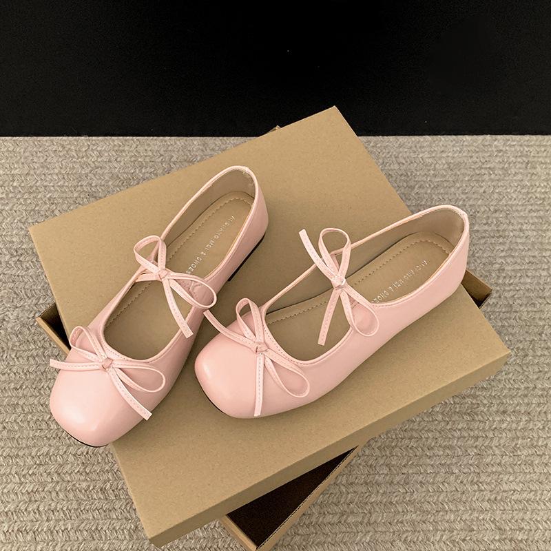 Модные темпераментные туфли на плоской подошве с бантом, женские, новинка весны 2025 года, с юбкой, мягкие однотонные туфли Мэри Джейн