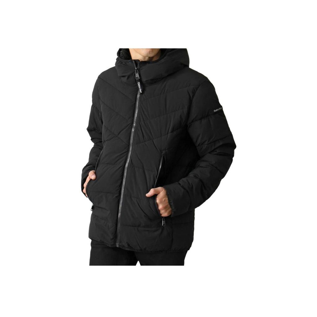 Calvin Klein Loose Fit Hooded Puffer Jacket With Zipper Men Jackets Black CM155201