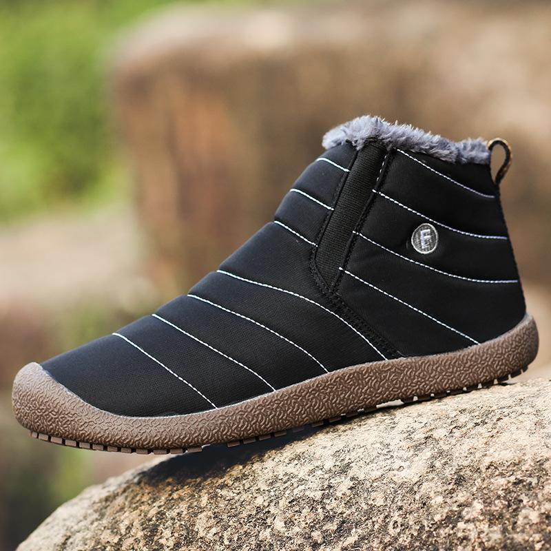 Зимний экспортный чехол для ног мужские хлопковые туфли высокие теплые бархатные сноубутсы большого размера ботинки легкие для пары