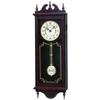 Clock Wall Clock Analog Time Selectable Chime Strike Long Decorative Pendulum Antique Wooden Frame Brown Wood RQ309 &